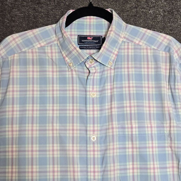 Vineyard Vines Men's Medium Performance Murray Shirt Classic Fit Plaid Nylon - Picture 1 of 11